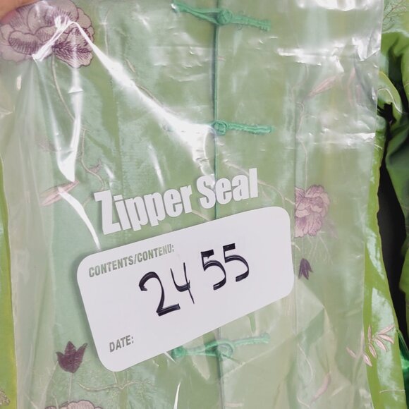 Laogudai Women's Green Floral Embroidered Long Sleeve Kimono Jacket Size Large - Picture 11 of 11